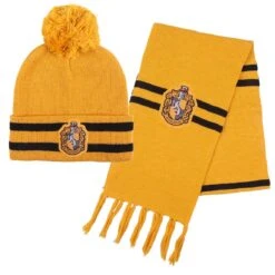 Cerda HARRY POTTER - Set Bonnet Pompon + Echarpe - Poufsouffle - Enfants