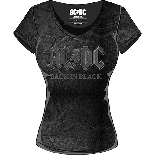 AC/DC - T-Shirt Ladies Acid Wash - Back In Black (XL) 1 AC/DC - T-Shirt Ladies Acid Wash - Back In Black (XL)