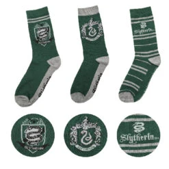 Cinereplicas HARRY POTTER - Lot 3 Paires - Chaussettes - Serpentard - Taille 35-45