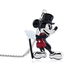 DISNEY MICKEY MOUSE - Showman Necklace 'White Gold Plated' -Homme & Co Soldes Boutique FIGDSN499 3