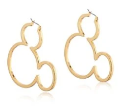DISNEY MICKEY MOUSE - Outline Hoop Earrings 'Gold Plated'