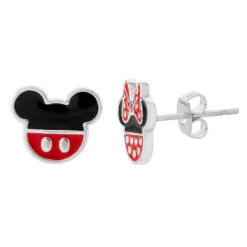 MINNIE + MICKEY - 1 Paire De Clous D'Oreilles - Laiton Argent Plaqué -Homme & Co Soldes Boutique FIGEF00258SL 5