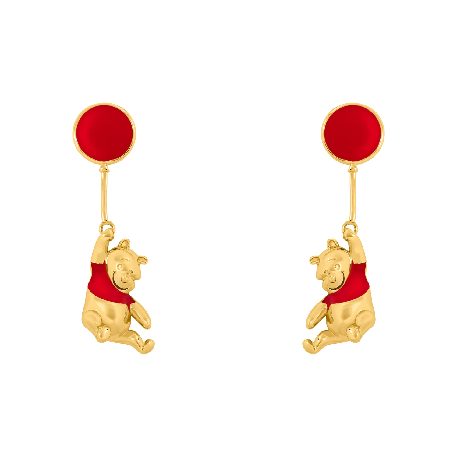 WINNIE L'OURSON - Paire De Boucles D'Oreilles Pendante - Laiton Plaqué 2 WINNIE L'OURSON - Paire De Boucles D'Oreilles Pendante - Laiton Plaqué – Image 2