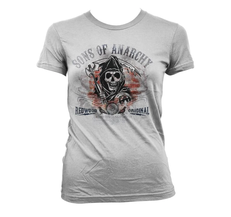 SONS OF ANARCHY - T-Shirt Distressed Flag - GIRL (XL) 2 SONS OF ANARCHY - T-Shirt Distressed Flag - GIRL (XL) – Image 2
