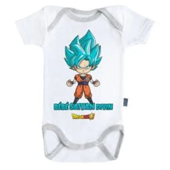 DRAGON BALL SUPER - Body Bébé - Goku : Bébé Saiyan Divin (12-18 Mois)