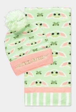 Difuzed STAR WARS - Grogu Pink & Green - Gift Set Bonnet & écharpe