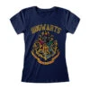 HARRY POTTER - Ecusson Défraichi Poudlard - T-Shirt Femme (S)