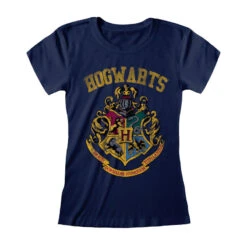 HARRY POTTER - Ecusson Défraichi Poudlard - T-Shirt Femme (S)