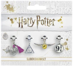 HARRY POTTER - Set De 4 Charmes Slider Pour Collier & Bracelet