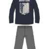 ATTACK ON TITAN - Pyjama Hiver Long Blue/Grey (S)