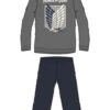 ATTACK ON TITAN - Pyjama Hiver Long Grey/Blue (S)