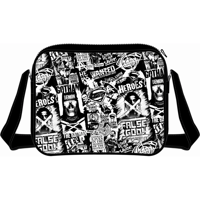 BATMAN Vs SUPERMAN - Messenger Bag Black And White 2 BATMAN Vs SUPERMAN - Messenger Bag Black And White – Image 2