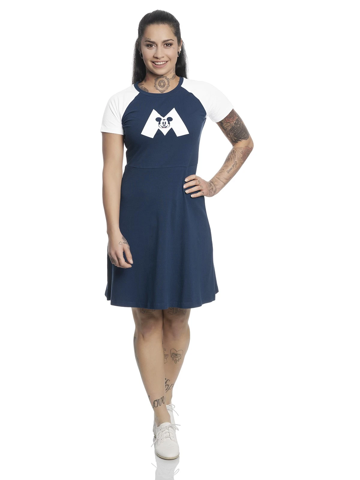 DISNEY - Mickey Mouse M College Dress Navy/White (S) 1 DISNEY - Mickey Mouse M College Dress Navy/White (S)