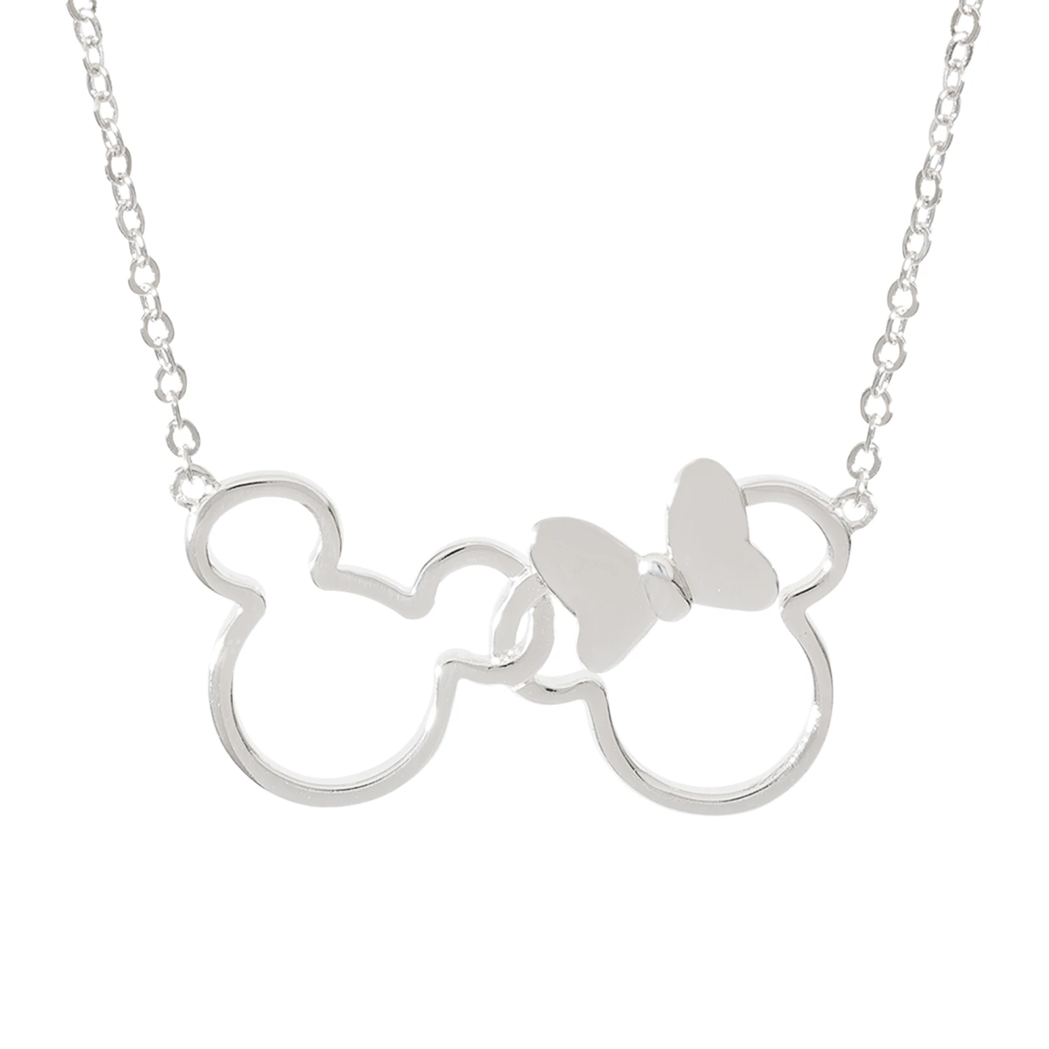 MINNIE + MICKEY - Collier En Laiton Plaqué Argent 2 MINNIE + MICKEY - Collier En Laiton Plaqué Argent – Image 2