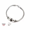 MARVEL - Women's Stainless Steel Punisher Bead Charm Bracelet Set