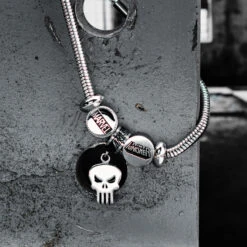 MARVEL - Women's Stainless Steel Punisher Bead Charm Bracelet Set -Homme & Co Soldes Boutique FIGPNSRCHBRSET 3