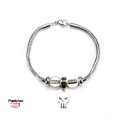 MARVEL - Women's Stainless Steel Punisher Bead Charm Bracelet Set -Homme & Co Soldes Boutique FIGPNSRCHBRSET 4