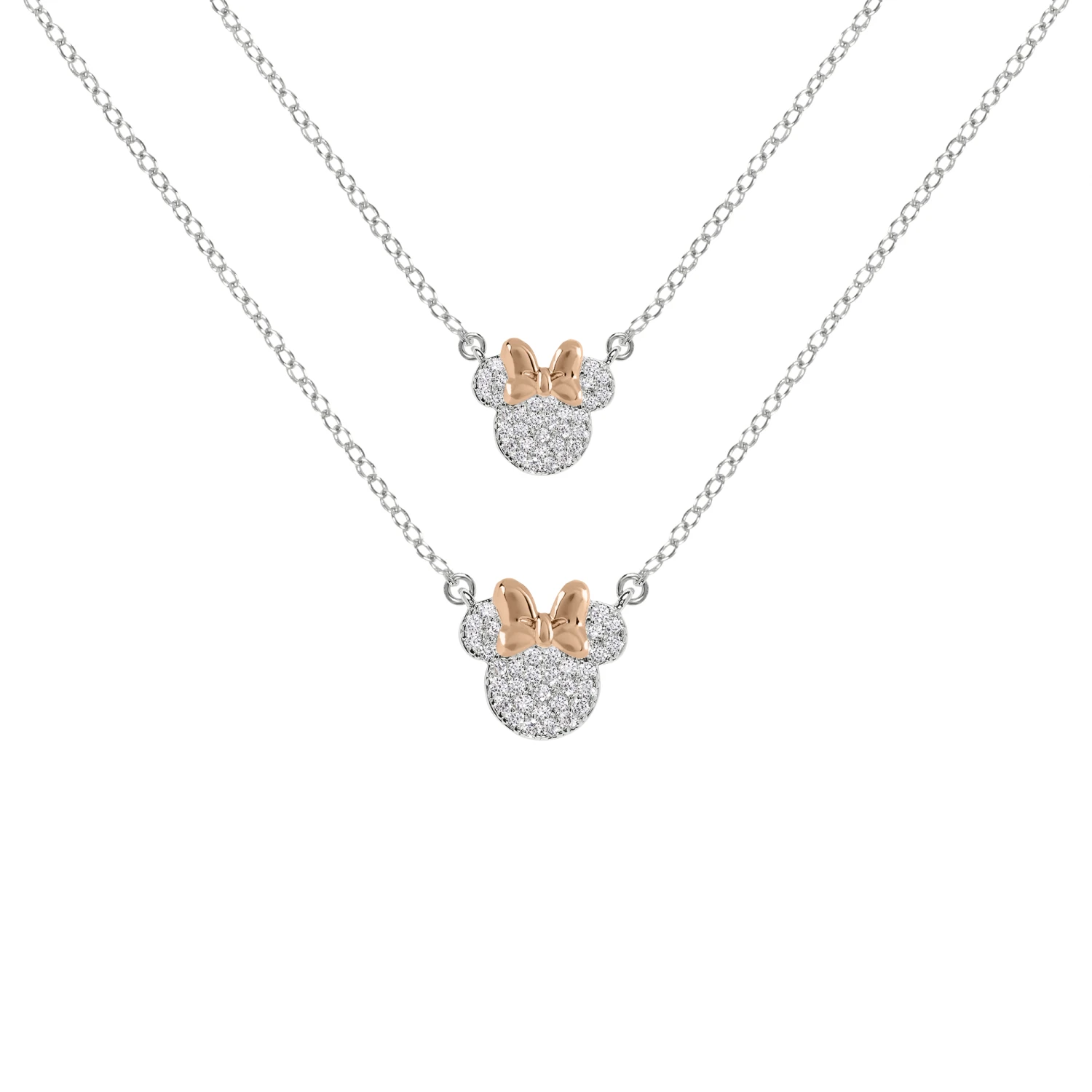 MINNIE - Set Maman & Fille - 2 Colliers Shiny En Laiton Plaqué Argent 2 MINNIE - Set Maman & Fille - 2 Colliers Shiny En Laiton Plaqué Argent – Image 2