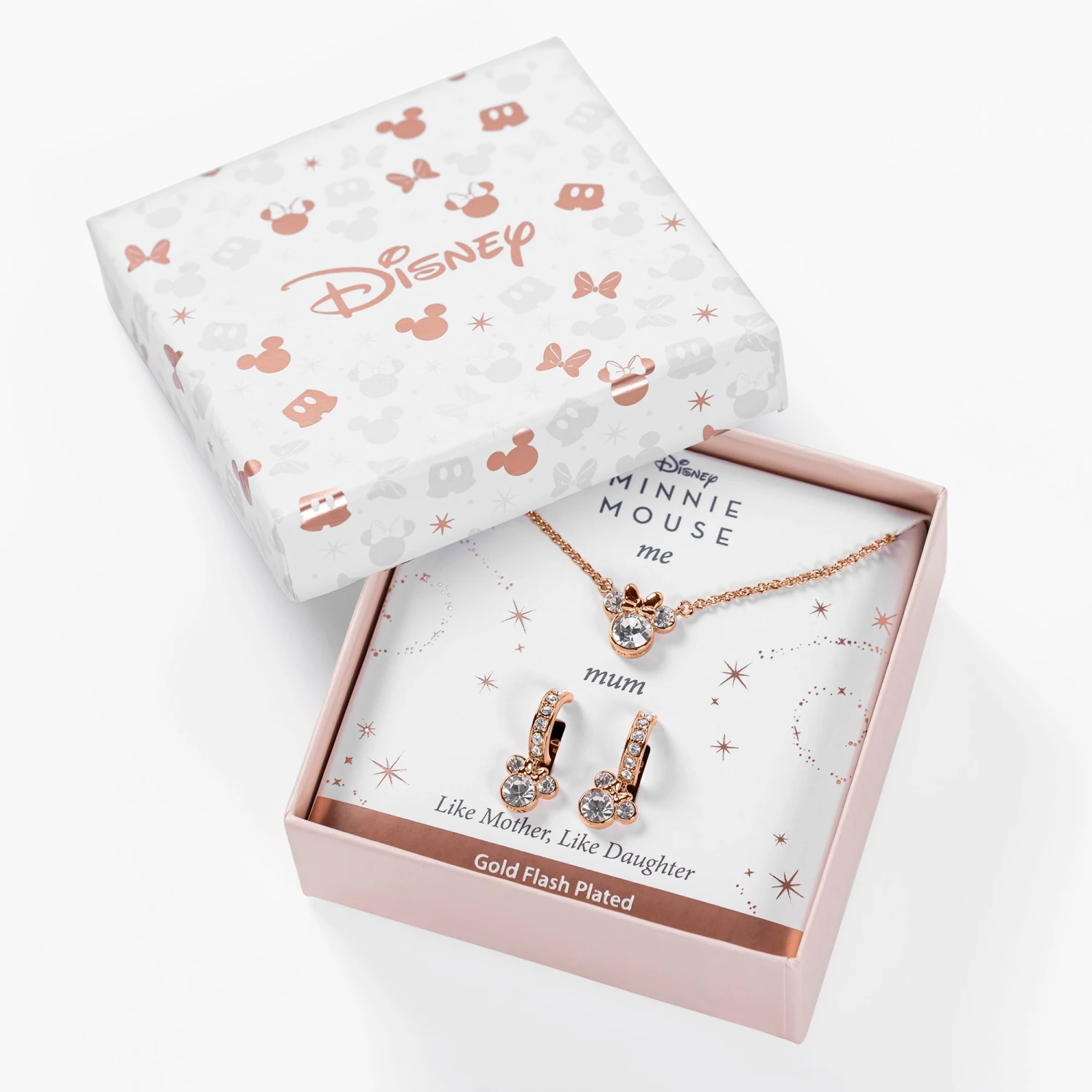 MINNIE -Set Maman & Fille- Collier + Boucles En Laiton Plaqué Argent 1 MINNIE -Set Maman & Fille- Collier + Boucles En Laiton Plaqué Argent