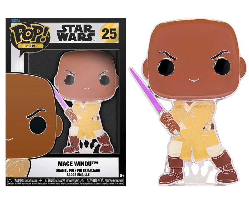 FUNKO STAR WARS - Pop Large Enamel Pin N° 25 - Mace Windu 1 FUNKO STAR WARS - Pop Large Enamel Pin N° 25 - Mace Windu