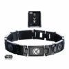 STAR WARS - Black PVD Plated Galactic Empire Symbol Link Bracelet