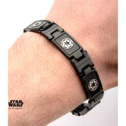 STAR WARS - Black PVD Plated Galactic Empire Symbol Link Bracelet -Homme & Co Soldes Boutique FIGSWISBR01 4