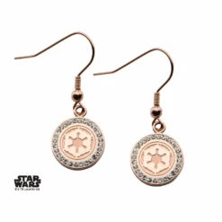STAR WARS - Stainless Steel Gold P Empire Symbol Hook Dangle Earrings