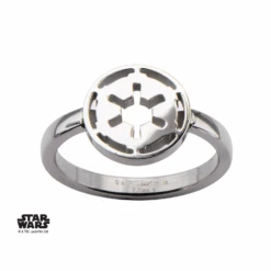 STAR WARS - Women's Stainless Steel Galatic Empire Cut Ring - Size 6