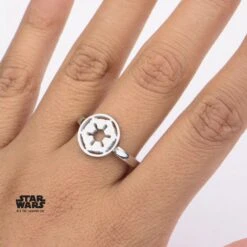 STAR WARS - Women's Stainless Steel Galatic Empire Cut Ring - Size 6 -Homme & Co Soldes Boutique FIGSWISFR02 5