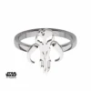 STAR WARS - Women's Stainless Steel Mandalorian Sym Cut Ring - Size 6