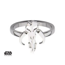 STAR WARS - Women's Stainless Steel Mandalorian Sym Cut Ring - Size 6 -Homme & Co Soldes Boutique FIGSWMSFR02 4