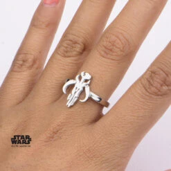 STAR WARS - Women's Stainless Steel Mandalorian Sym Cut Ring - Size 6 -Homme & Co Soldes Boutique FIGSWMSFR02 5