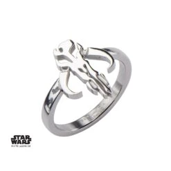 STAR WARS - Women's Stainless Steel Mandalorian Sym Cut Ring - Size 6 -Homme & Co Soldes Boutique FIGSWMSFR02 6