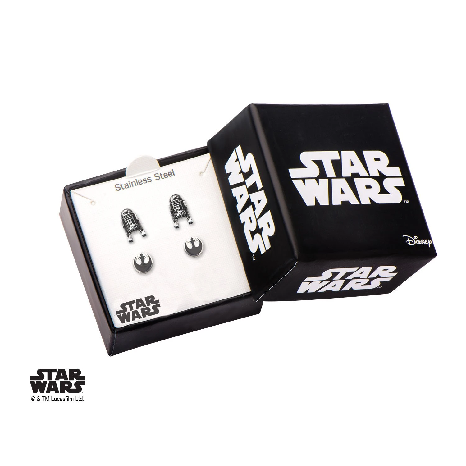 STAR WARS - 3D R2D2 And Rebel Alliance Symbol Stud Earring Set 2 STAR WARS - 3D R2D2 And Rebel Alliance Symbol Stud Earring Set – Image 2