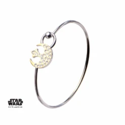 STAR WARS - Rebel Alliance Symbol With Clear Gem Bangle Bracelet