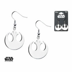 STAR WARS - Women's Stainless Steel Rebel Symbol Hook Dangle Earrings