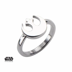 STAR WARS - Women's Stainless Steel Rebel Alliance Cut Ring - Size 6