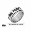 STAR WARS - Men's Stainless Steel MAY THE FORCE Spinner Ring - Size 11