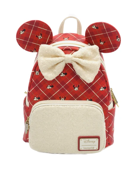 DISNEY - Minnie Plaid - Mini Sac à Dos LoungeFly 'Exclusive' 1 DISNEY - Minnie Plaid - Mini Sac à Dos LoungeFly 'Exclusive'