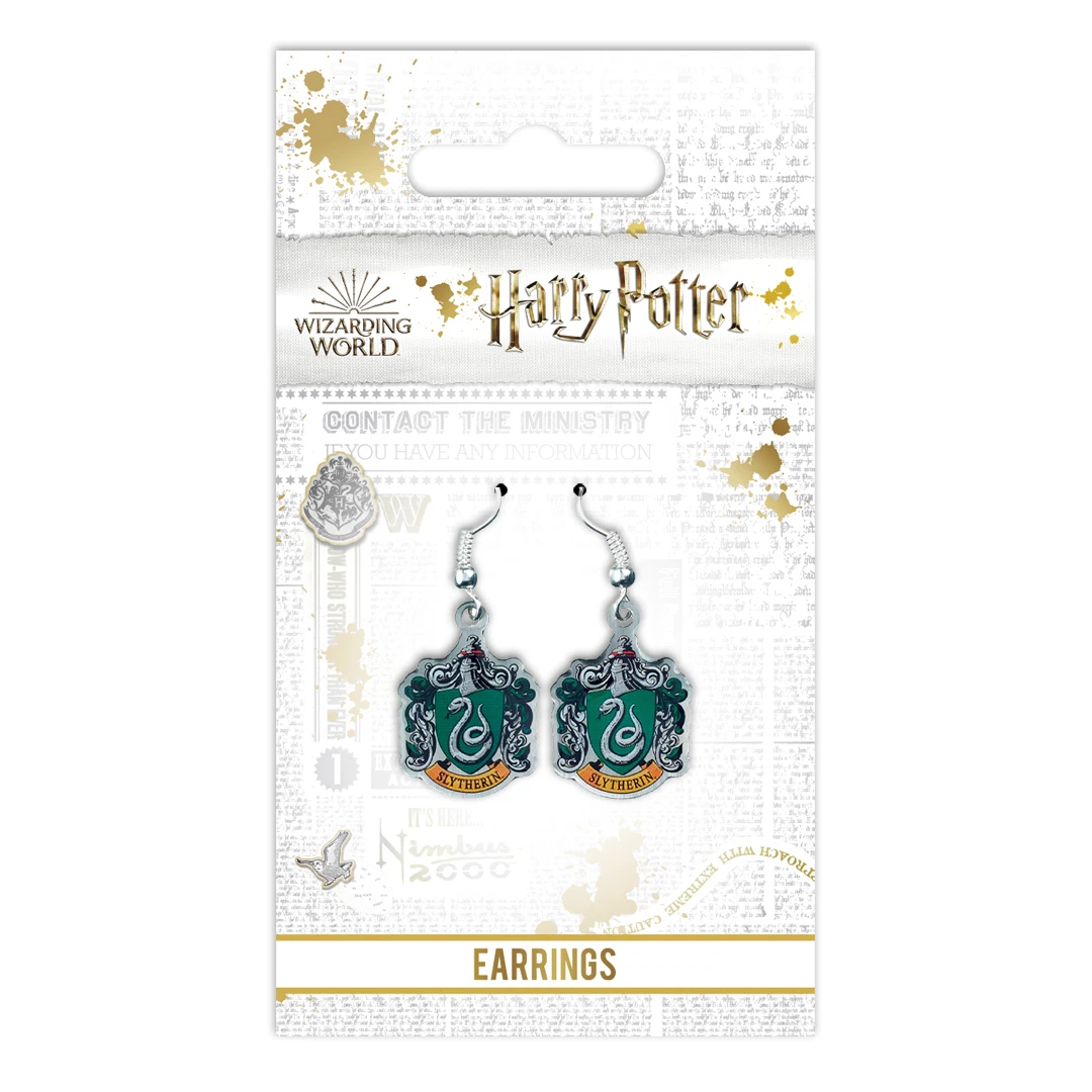 HARRY POTTER - Boucles D'oreilles Pendantes - Emblème Serpentard 2 HARRY POTTER - Boucles D'oreilles Pendantes - Emblème Serpentard – Image 2